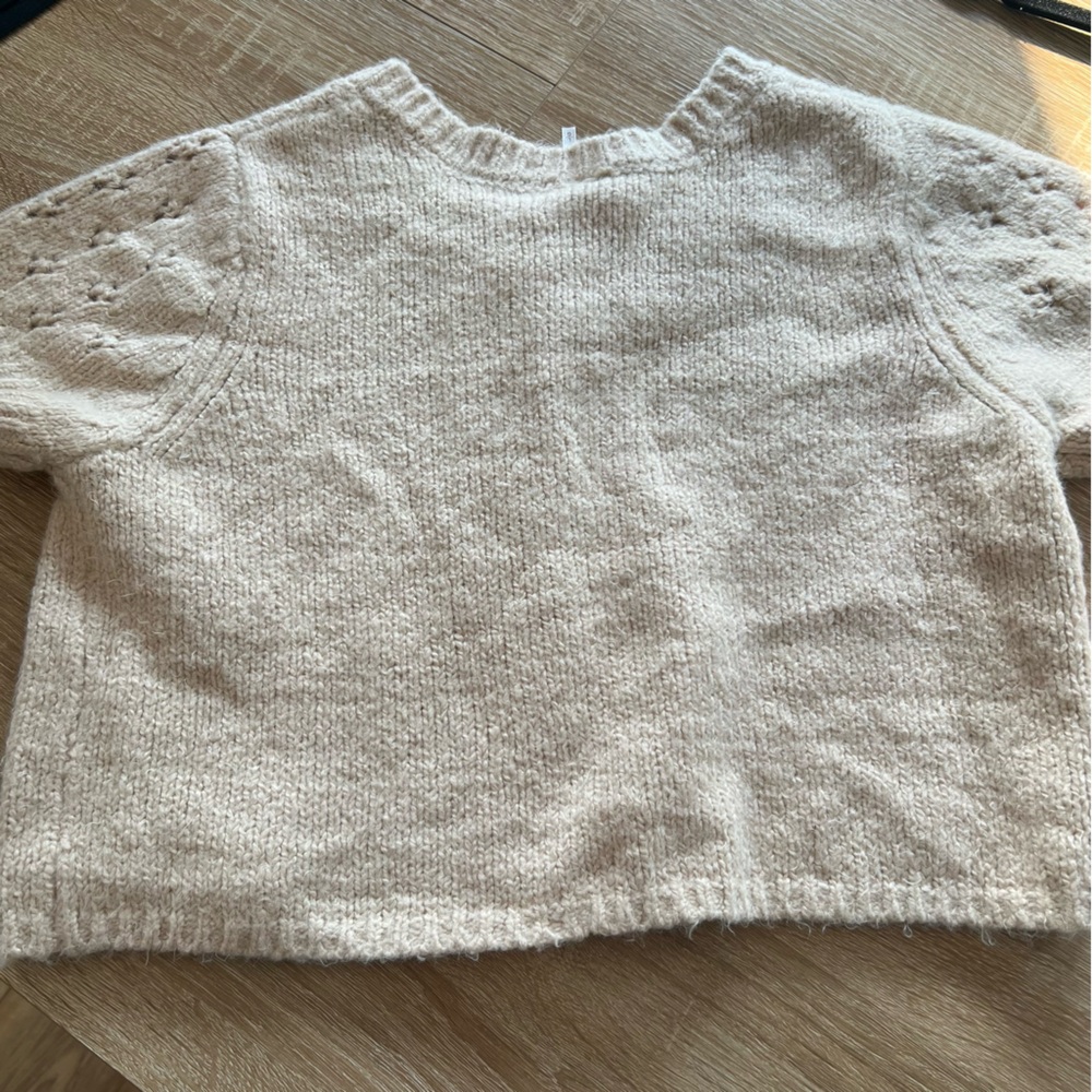 Free People Cream Button-Front Short Sleeve Cardigan - Picture 6 of 7